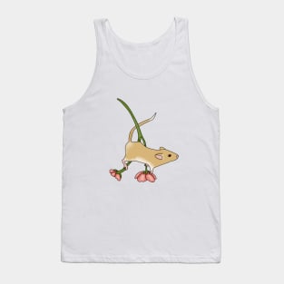 Cute golden gerbil on a flower Tank Top